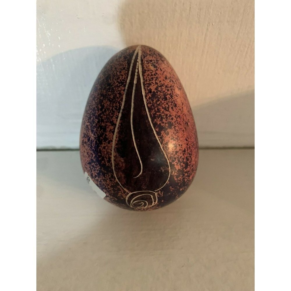 Kenyan Painted Stone Egg, Hand-crafted